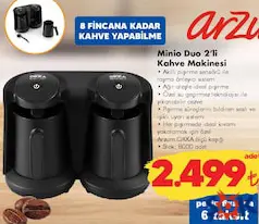 ARZUM MİNİO DUO 2'Lİ KAHVE MAKİNESİ